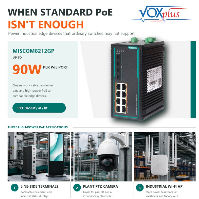 switch PoE industriale 90 W